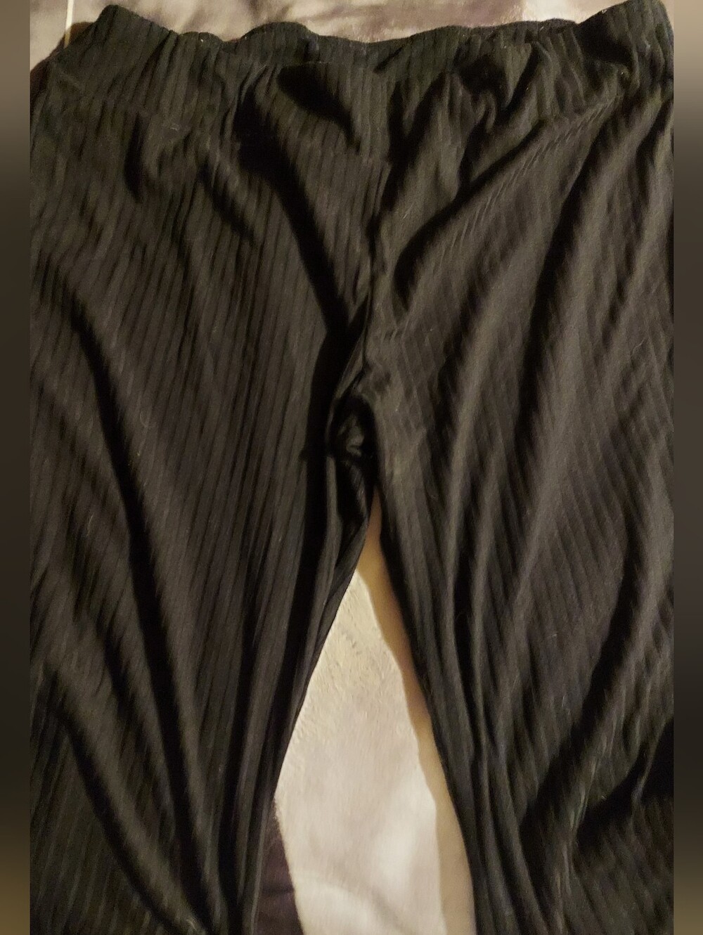 Black Women's Ribbed Lounge Pants